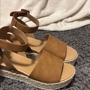 Brown Wedge Espadrille Sandals